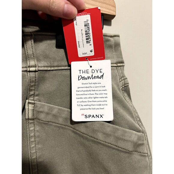 NWT Spanx Stretch Twill Straight Leg Pants in Olive Oil Women's Size Large - Picture 8 of 12